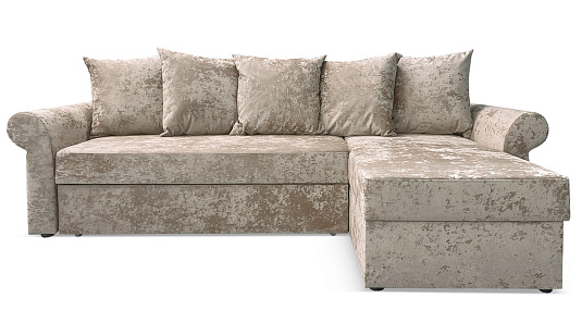 Угловой диван Астрид (Рейн) Бежевый велюр плюш