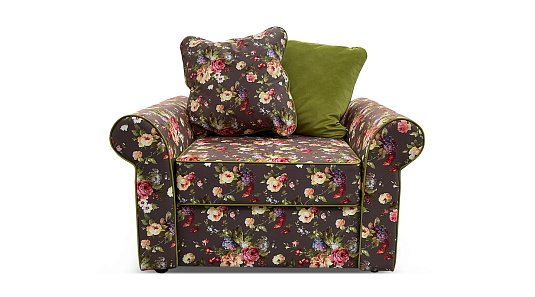 Кресло Романтик Коричневый/цветы