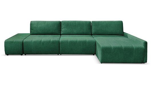 Угловой диван max Осака с пуфом Зеленый велюр