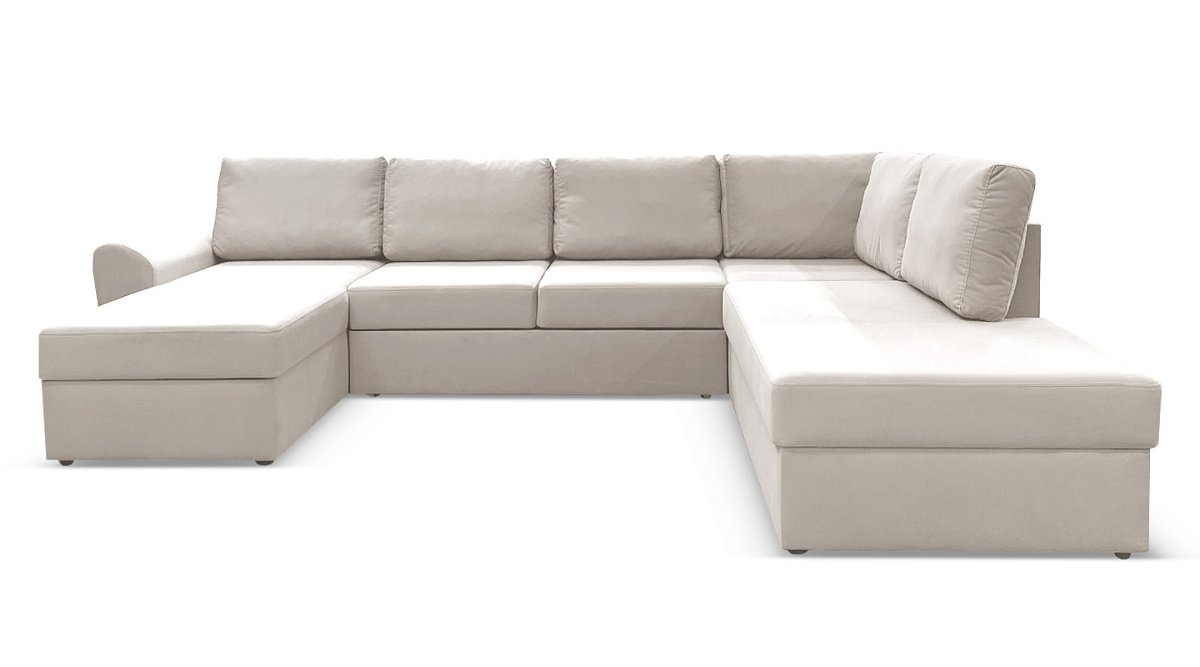 П-образный диван Фридхольм Кремовый велюр