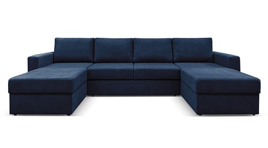 П-образный диван Карлстад Синий Велюр