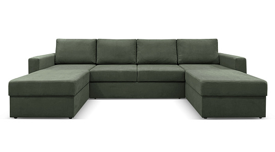 П-образный диван Карлстад Зеленый Велюр 