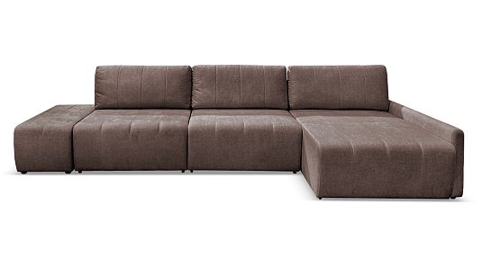Угловой диван max Осака с пуфом Коричневый велюр