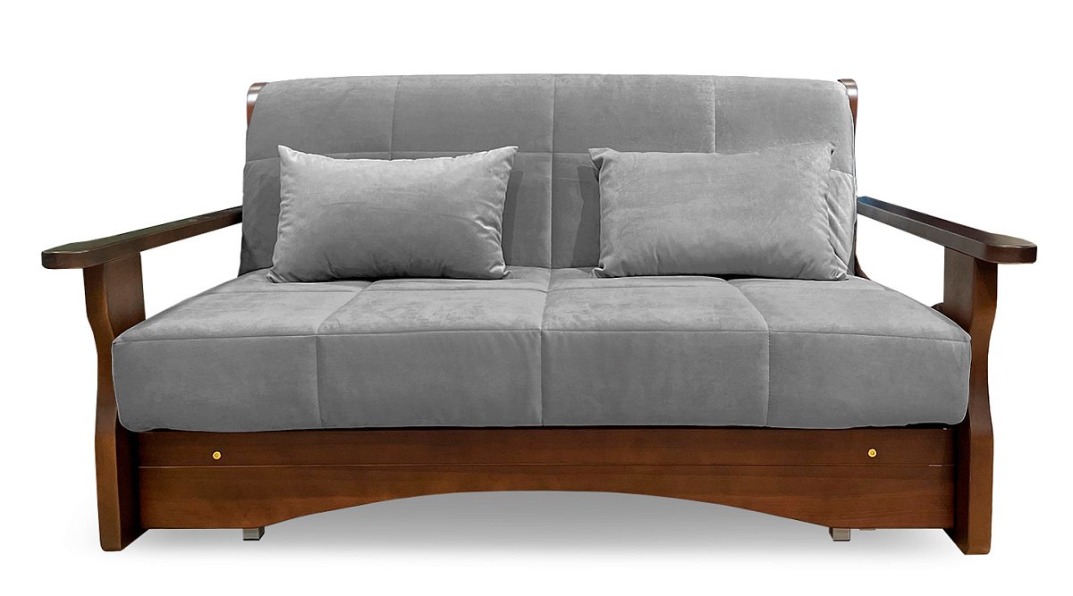 Прямой диван Креско  1400 Д Серый велюр