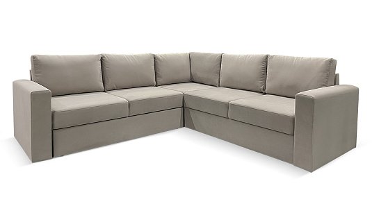 Угловой диван Ольборг Бежево-серый велюр
