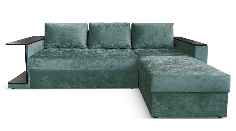 Угловой диван Берг со столиком со столиком, механизм дельфин