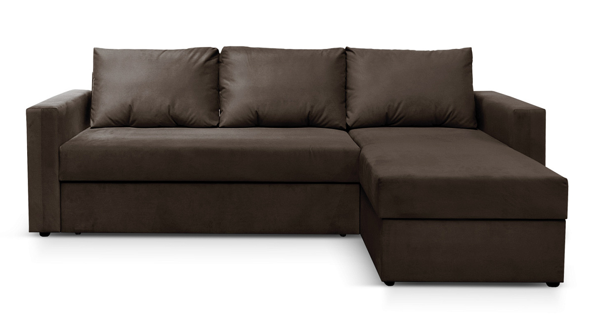 Угловой диван Марибо коричневый велюр